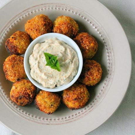 Falafel with Minted Tahini Yoghurt