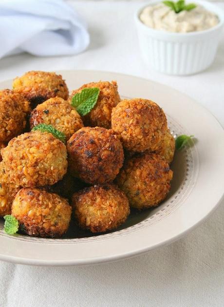 Falafel with Minted Tahini Yoghurt