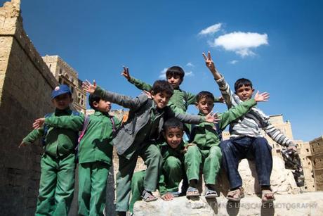 Yemeni Kids happily posing in front of my camera
