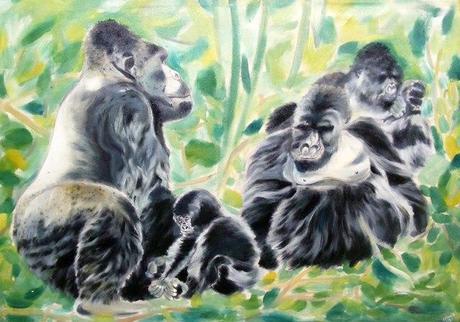 Kwita Izina 2013 painting of gorillas Rwanda. gorilla naming ceremony