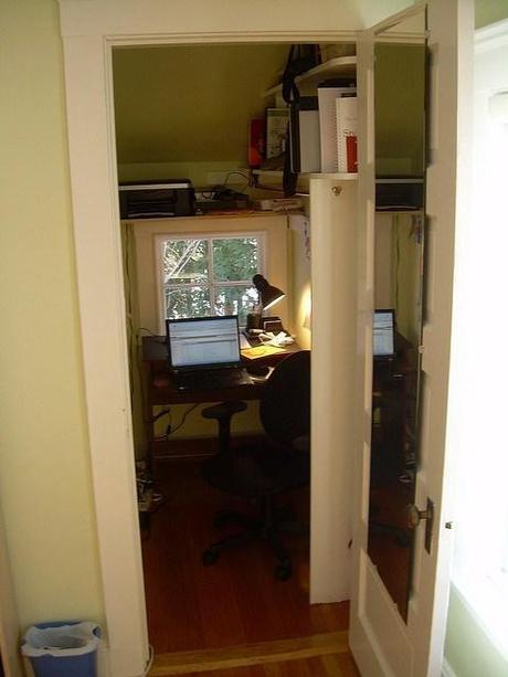 converted closet home office