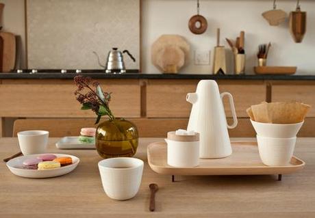 Mjölk Toronto Luca Nichetto ceramic wood tabletop coffee set 
