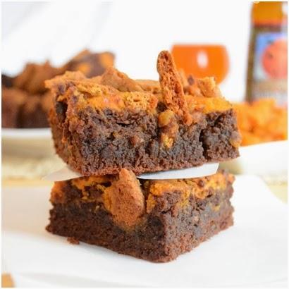 Chocolate brownies with pumpkin