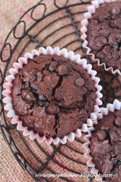 Double Chocolate Muffins (Mixing Method) Double Chocolate Muffins (Mixing Method)