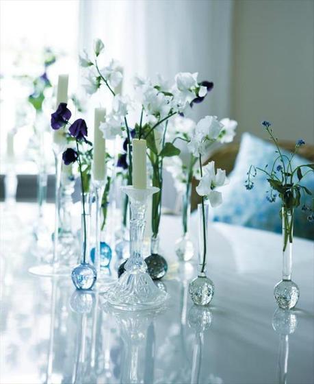 clear blue vases