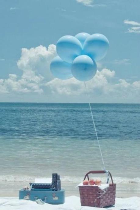 light blue balloons