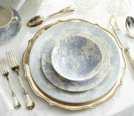 light blue table setting