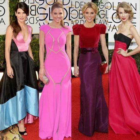 {GBF Red Carpet Remix} Color Blocking In Red At The Golden Globes