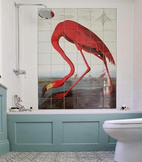 Audubon Inspired Bathroom By Farrow & Ball with SurfaceViews Tile!