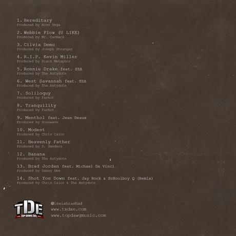 TDE’s Isaiah Rashad Releases Artwork + Tracklisting For “Cilvia”