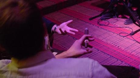 Cigars Smokers conversing, live-music at Carnegie Club, New York, NY / Leica D-Lux 4