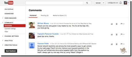 new youtube comment management system