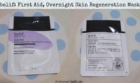 Belif: First Aid Overnight Skin regeneration Mask Review