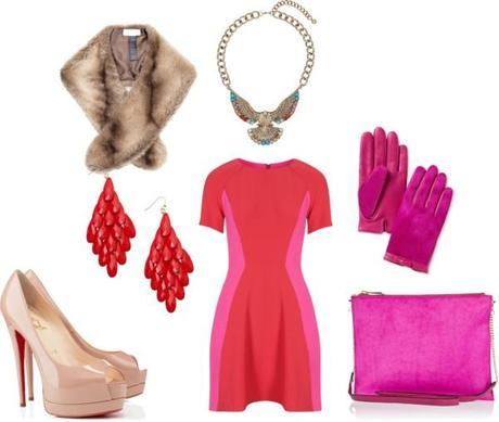 colour blocking pink and red