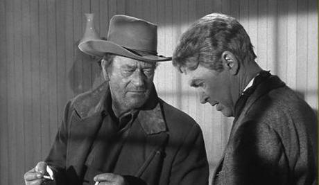 John Wayne & James Stewart in The Man Who Shot Liberty Valance