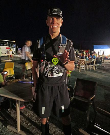 Mike Sohaskey with his hard-earned medal after finishing E.T. Full Moon Midnight Marathon 2013