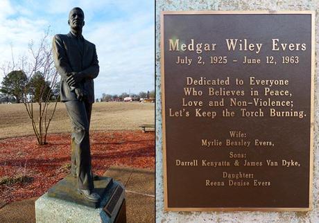 Medgar Wiley Evers library statue in Jackson, MS