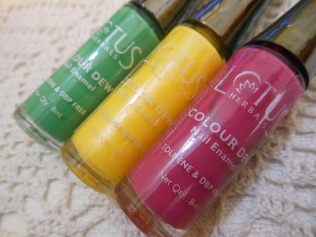 10 things I liked about Lotus Herbals Color Dew Nail Enamels