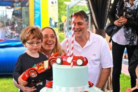 Little Red Racing Car Themed birthday by The Iced Biscuit