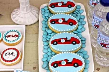 Little Red Racing Car Themed birthday by The Iced Biscuit