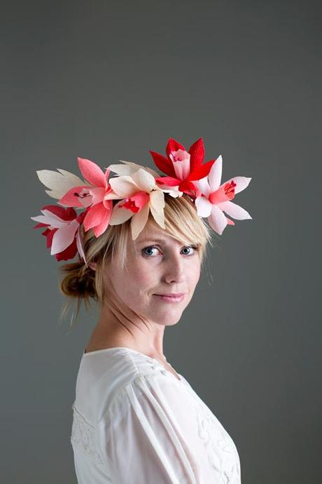 Valentine's paper flower wreath