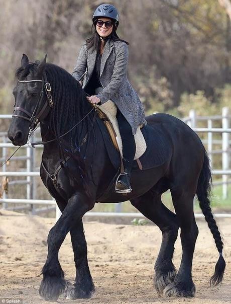 Olivia Munn.... double plaits .. and horse..