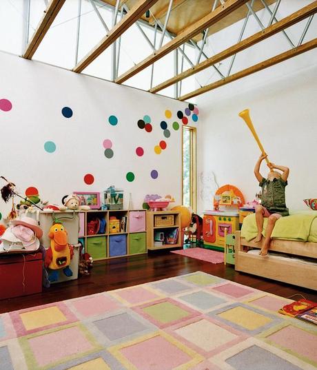 
  Four-year-old Ella has a bedroom that sports walls covered in polka dots that her mother JJ hand-cut from fabric. The house, which is in Milwaukee, features a pitched roof and translucent windows filled with Nanogel, an insulating material. Read the whole story here.
  
