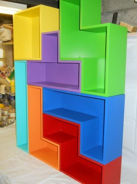 Tetris Themed Bookcase 