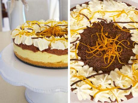 Cheesecake with chocolate and orange