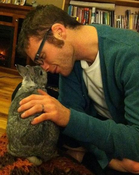 Kevin with a bunny.