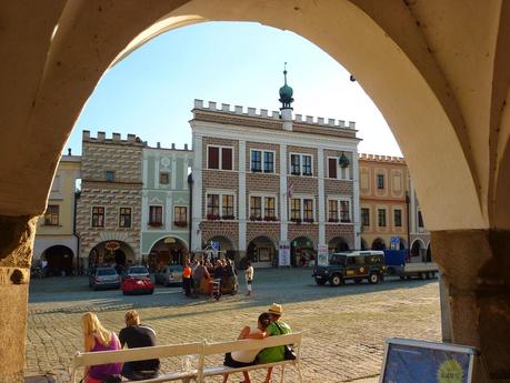 Old town plaza in Telc, Czech Republic