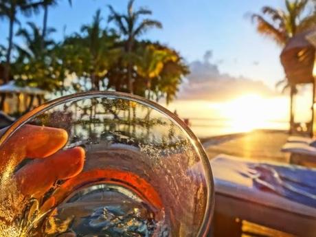 Drinking at Sunset in Mauritius
