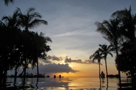Sunsets at the Infinity Pool Hilton Mauritius