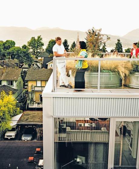 modern multiunit prefab in Vancouver exterior patio 