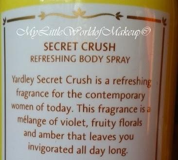 Yardley London Refreshing Body Spray in Secret Crush