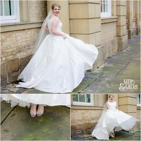 Bride spins dress at York wedding