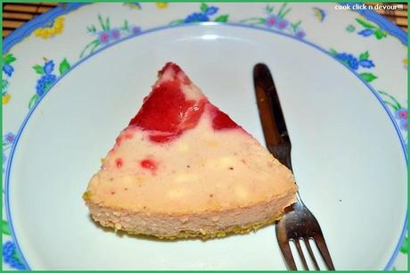 Egg less starwberry cheese cake