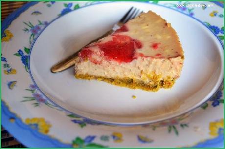 Egg less starwberry cheese cake