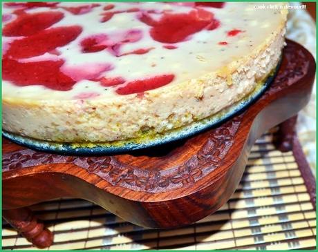 Egg less starwberry cheese cake