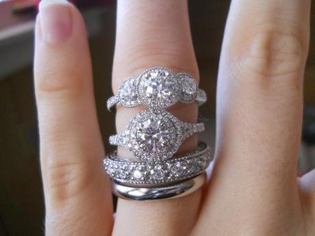 Diamond engagement rings and wedding bands shared by Laila619