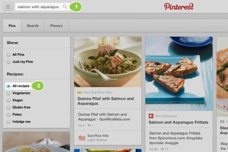 new pinterest recipe search