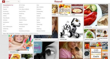 pinterest personalized home page