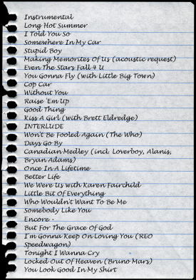 Keith Urban, Light The Fuse Tour Setlist, Toronto, January 24, 2014