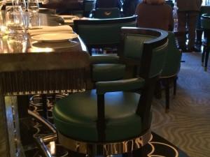 Green Leather Chairs at the bar of Kasper's Seafood Bar and Grill at The Savoy, London