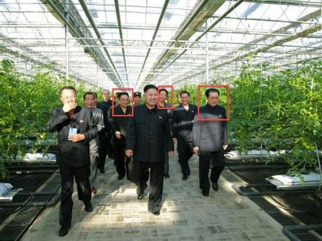 Red boxes indicate senior officials who attended a September 2012 visit with Kim Jong Un who have been executed as of January 2014.  Officials annotated in this photo are Ri Ryong Ha, Pak Chun Hong and Jang Song Taek (Photo: Rodong Sinmun).