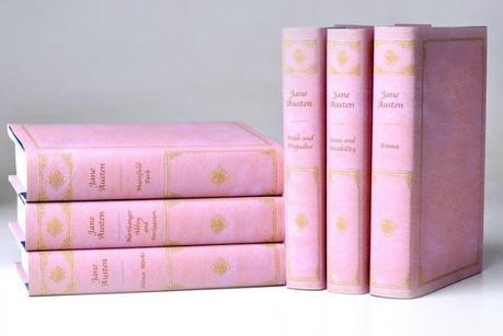 Jane Austen pink leatherbound books