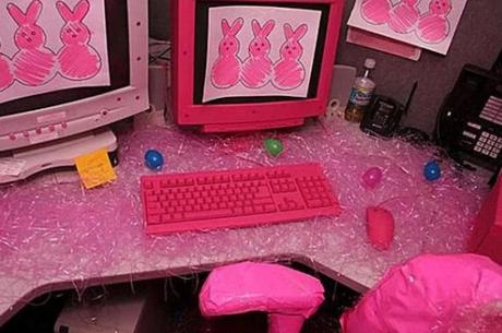 Office turned pink for an April fools joke