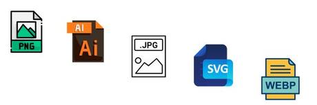 How to SEO Optimize Images for eCommerce Success File types - examples include SVG, JPG, PNG, AI, WebP