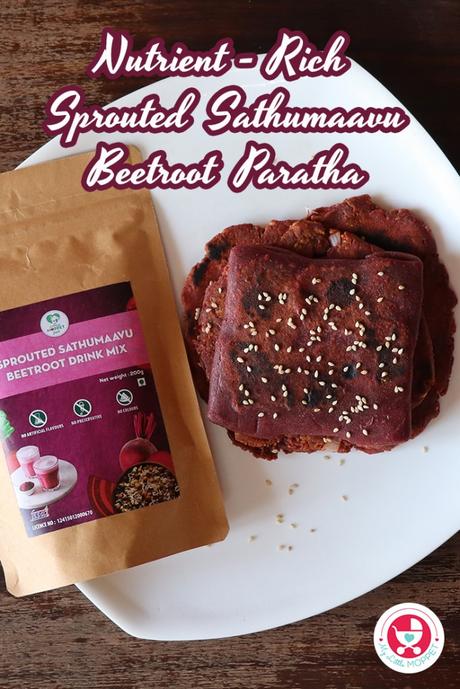 Introducing a delightful twist to the traditional Indian flatbread, our Nutrient-Rich Sprouted Sathumaavu Beetroot Paratha for kids.
