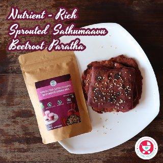 Introducing a delightful twist to the traditional Indian flatbread, our Nutrient-Rich Sprouted Sathumaavu Beetroot Paratha for kids.